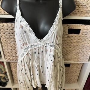 Blu Pepper Boho Cream and earth tones Patterned pixie Tank Top
